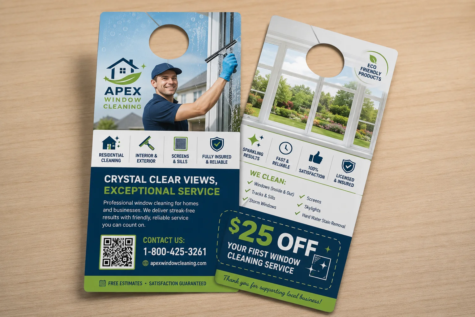 Window Cleaning Door Hangers