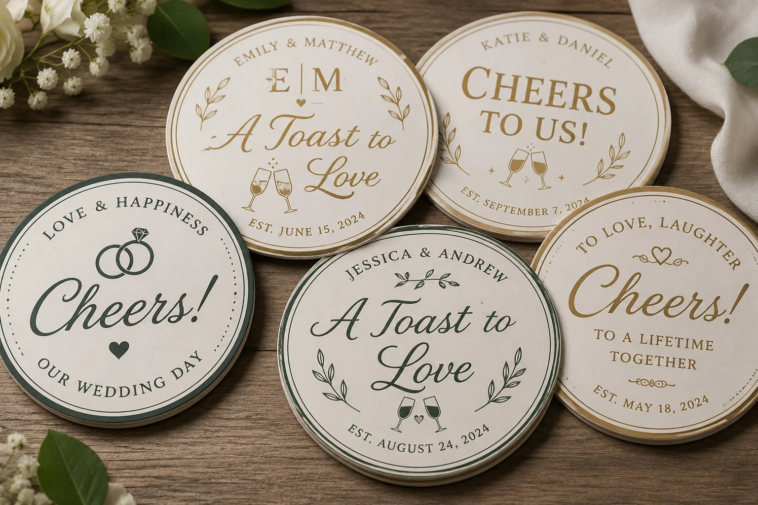 Wedding Drink Coasters