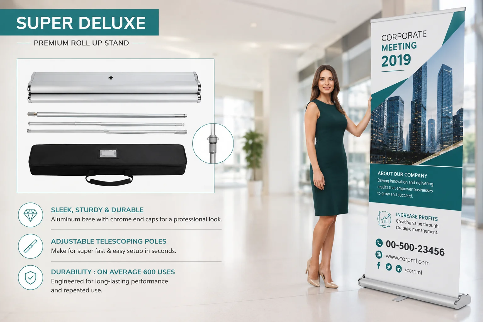 Retractable Fabric Banner Stands