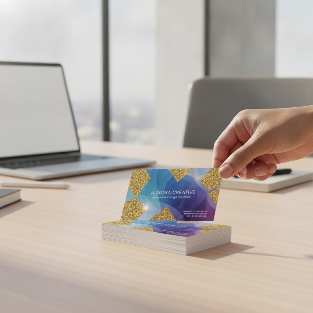 Glitter Spot UV Business Cards