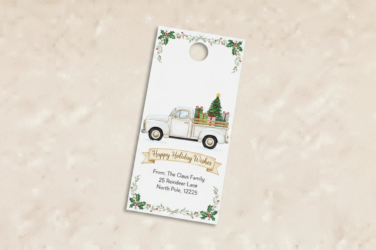 Christmas Truck Door Hanger